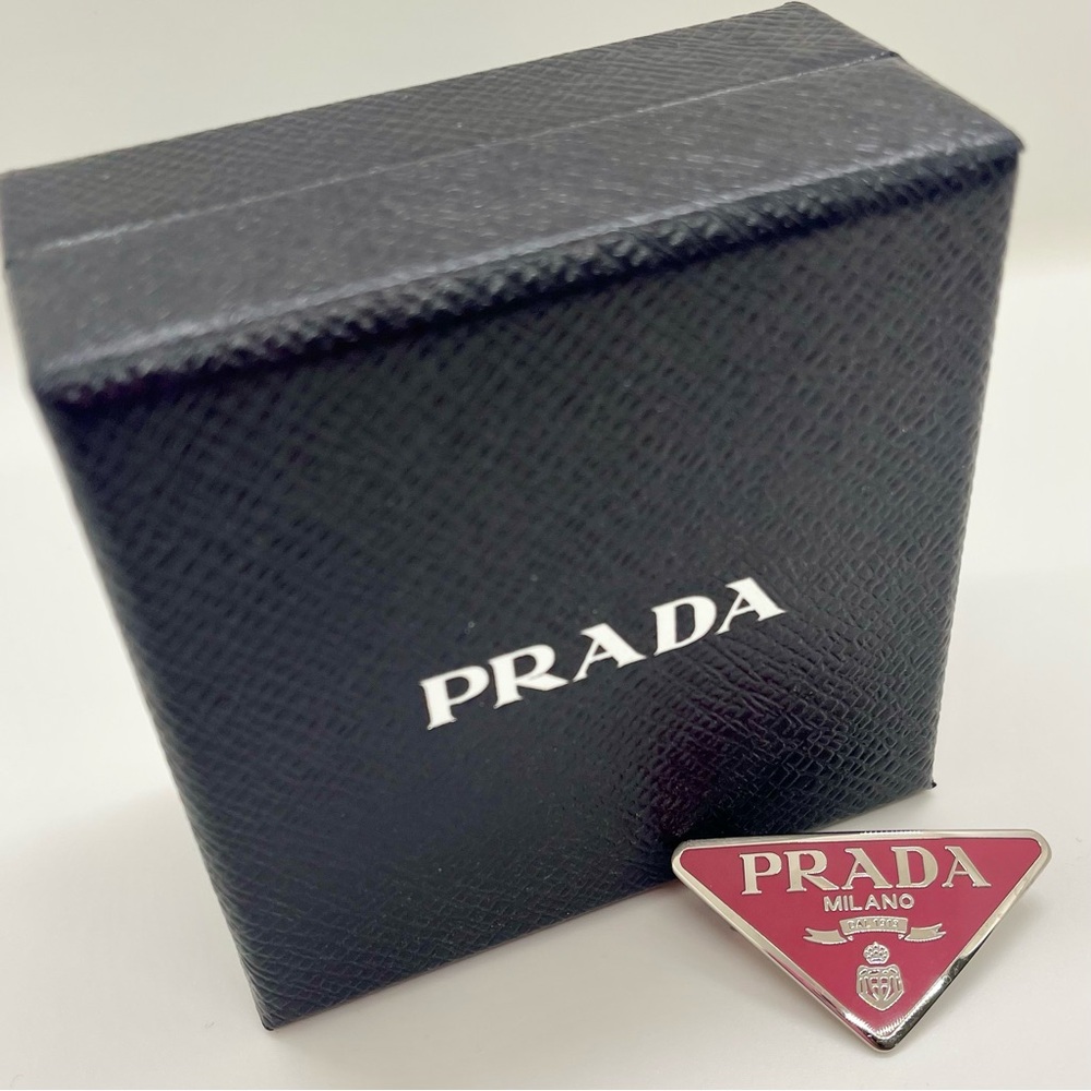 AUTHENTIC PRADA METAL HAIR CLIP - PINK - Picture 11 of 11